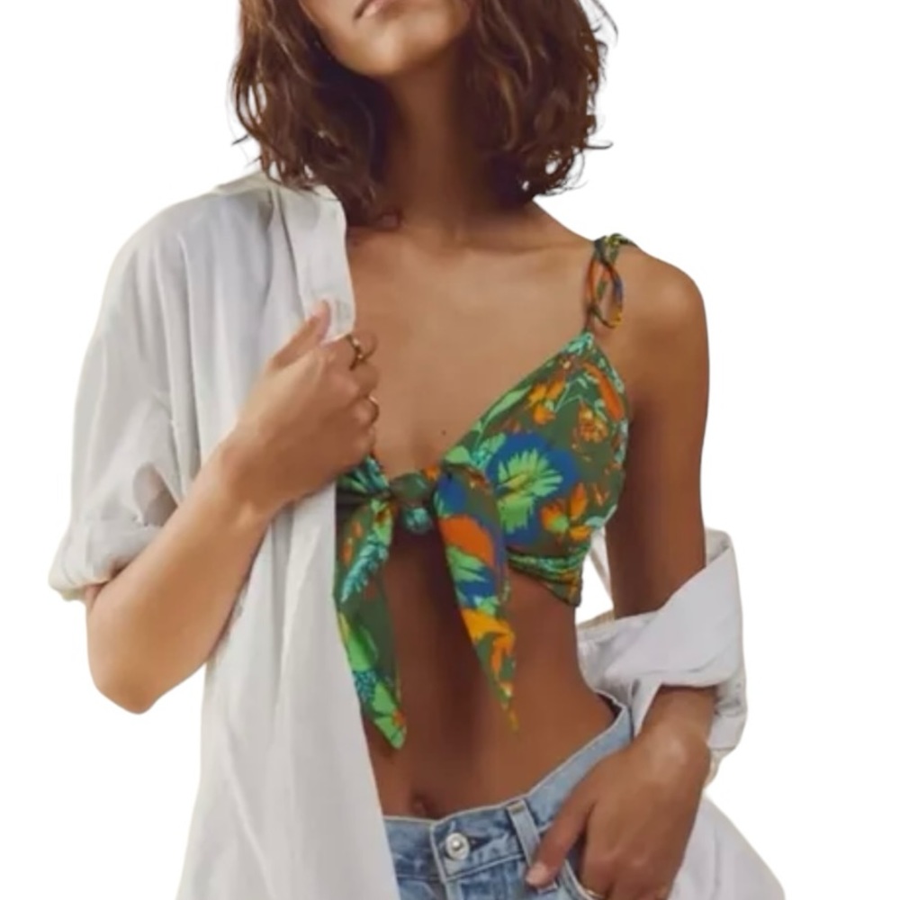 Free People top Ava reversible micro tie top size Large beach festival vacation
